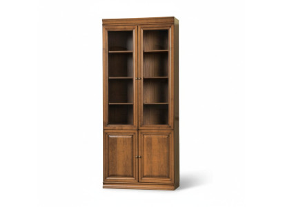 Classique Armoire Bibliothèque Étagère Vitrine Vitrine en Verre