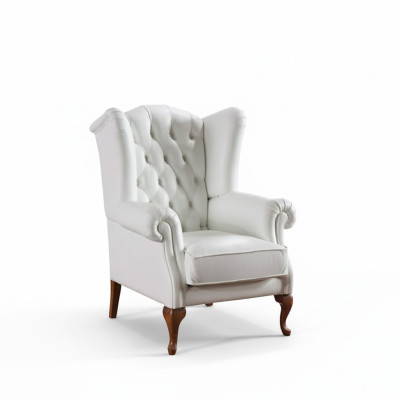 Chesterfield fauteuil aile fauteuil revêtement de canapé TV de bureau en cuir véritable CL-F3