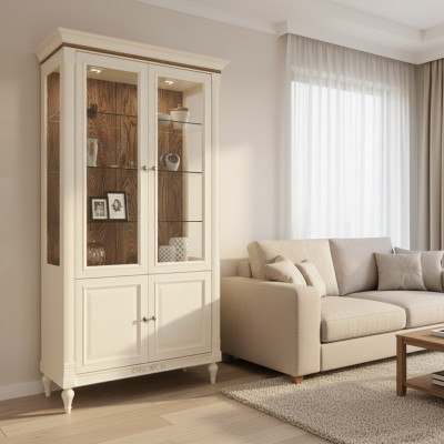 Vitrine classique Commode Vitrine Armoire Vitrine en verre FL-W2