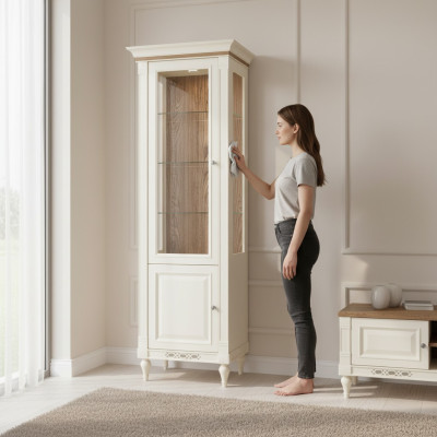 Vitrine classique Commode Vitrine Armoire Vitrine en verre FL-W1