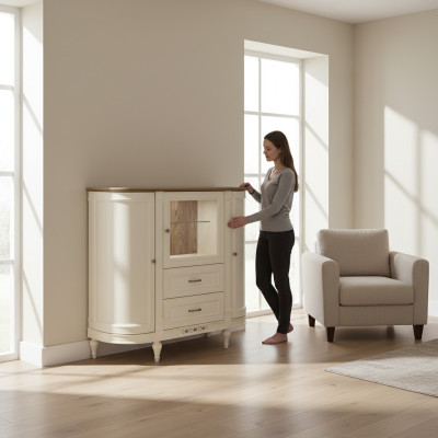 Classique Commode Vitrine Commodes Vitrine Armoire de présentation Cabinet de commode FL-KB