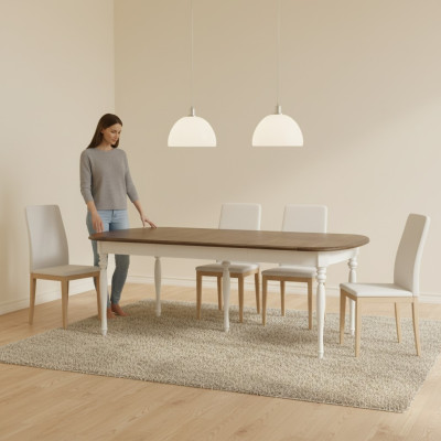 Grande table table à manger table en bois table de conférence extensible 290cm modèle FL-S1