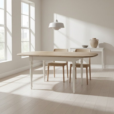 Grande table table à manger table en bois table de conférence extensible modèle FL-S2 de 190 cm