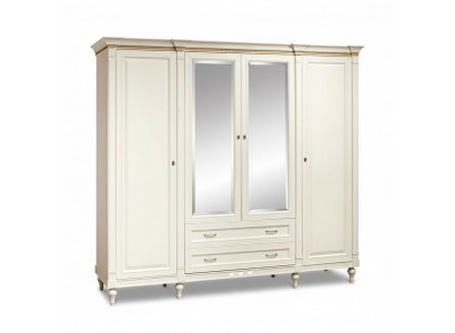 Armoire de rangement classique Armoire en bois massif de style campagnard Grande armoire avec miroir FL-D4