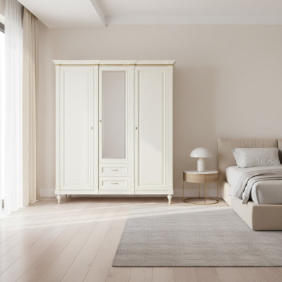 Garantie r Armoire Armoire Solide Maison de Campagne Grand Armoire à Miroir FL-D3