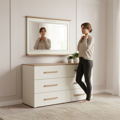 Cadre en bois miroir grand Miroir mural classique r Modèle de miroir designer FL-L3