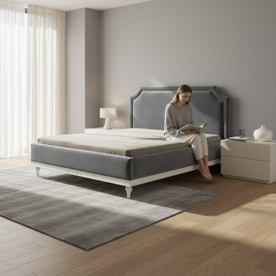 Lit Design Lits Lit Double Lit Rembourré Lit en Cuir - Modèle FL-B2