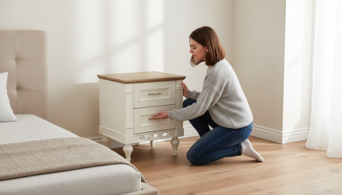 Table de chevet classique r Solide Console Etagère Chambre à coucher FL-SZN