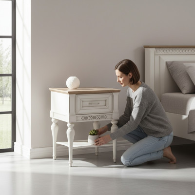 Table de chevet Étagère Table de chevet Solide Étagère Console Chambre FL-N2
