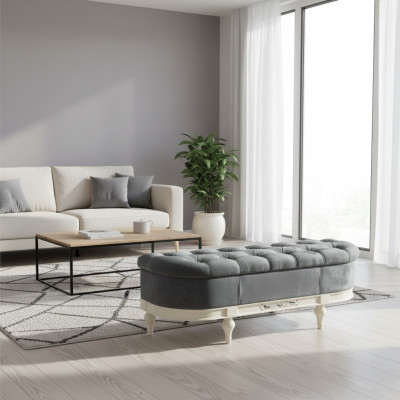Tabouret R classique RETRO RUSTIC POUF OTTOMANE Banc tabouret - FL-P1A