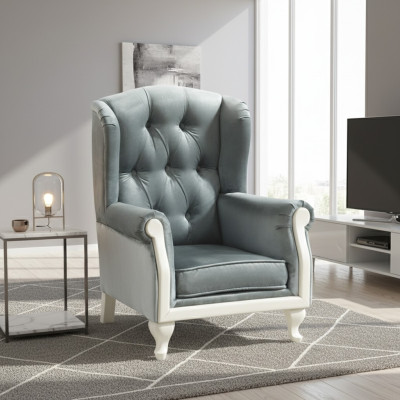 Chesterfield Fauteuil à Oreilles Fauteuil Revêtement TV Bureau Canapé en Cuir Véritable