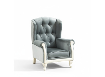 Chesterfield Fauteuil à Oreilles Fauteuil Revêtement TV Bureau Canapé en Cuir Véritable