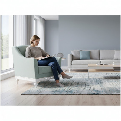 Chesterfield Fauteuil à Oreilles Fauteuil Rembourrage TV Bureau Canapé Cuir Véritable FL-1Siz