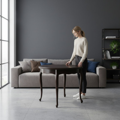 Table de salle à manger en bois massif classique - Modèle ZB-8