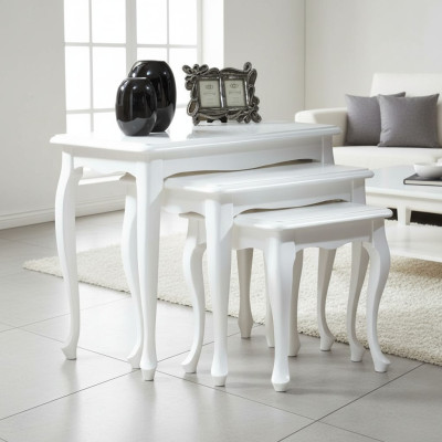 Table de salle à manger Set de 3 Design Table Tables Classiques Table à manger en bois Neuf