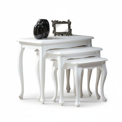 Table de salle à manger Set de 3 Design Table Tables Classiques Table à manger en bois Neuf