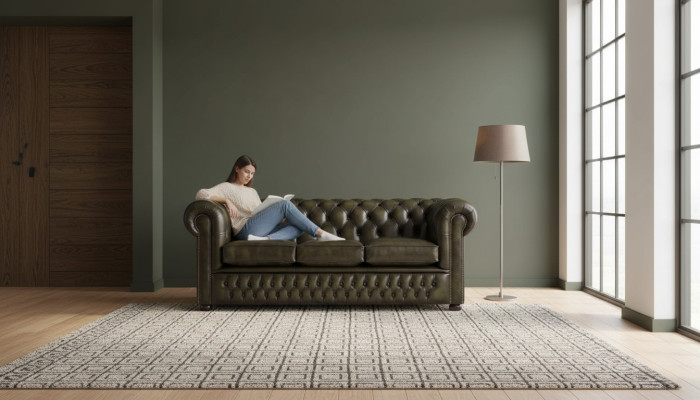Chesterfield 3 places XXL canapé rembourré siège sofa ensemble grand canapés 2016-06