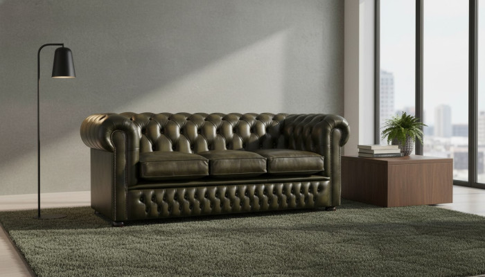 Chesterfield 3 places XXL canapé rembourré siège sofa ensemble grand canapés 2016-06