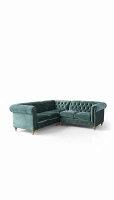 Canapé d'angle Chesterfield Canapé en cuir Canapé Tissu Tissu Coin Coin Rembourrage neuf