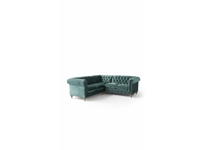 Canapé d'angle Chesterfield Canapé en cuir Canapé Tissu Tissu Coin Coin Rembourrage neuf