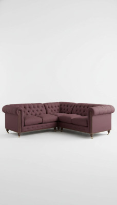 Canapé d'angle Chesterfield Canapé Designer Revêtement d'angle Textile Canapé Suite 1013-14