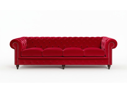 Chesterfield Grand Canapé Sofa Tissu Velours Canapés 4 Places XXL Neuf