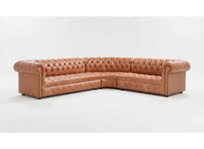 Paysage vivant Canapé d'angle Chesterfield Canapé d'angle en cuir Canapé d'angle Canapé Rembourrage d'angle
