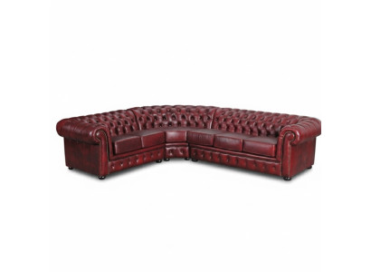 Canapé d'angle en cuir 100% - Canapé - Canapé rembourré - Ensemble d'angle - Chesterfield d'angle en cuir - Immédiatement