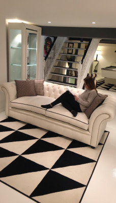 Chesterfield 3 places XXL canapé rembourré, sofa ensemble grand canapé 2016-28