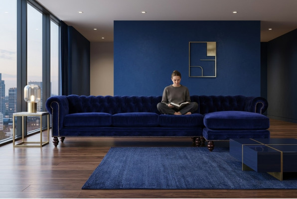 400cm Bix XXL Canapé Rembourré Siège Suite Tissu Canapé Chesterfield en Cuir 2016060