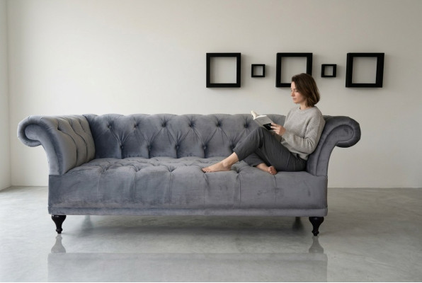 Chesterfield Sofa Designer de rembourrage Canapés Ensembles de canapé Tissu Textile Textile 1