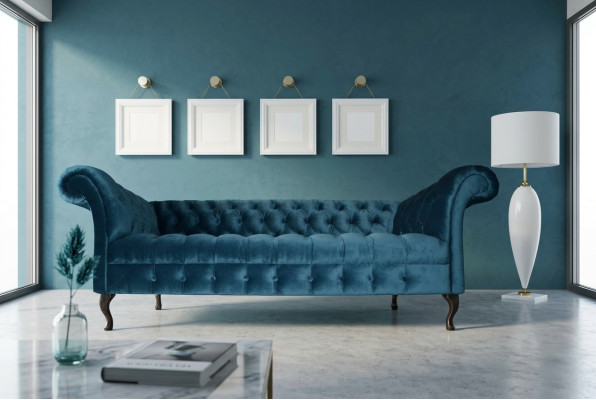 Chesterfield Sofa Tapissier Designer Canapés Sofas Ensemble Textile Tissu Textile 15