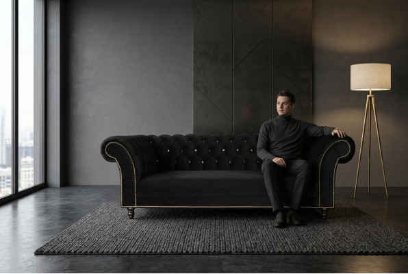 Canapé Chesterfield, designer de canapés, ensemble de canapés en tissu textile 30.