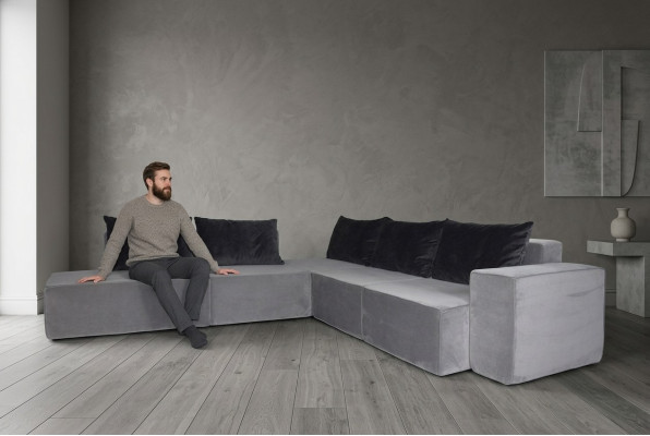 Canapé de designer Canapé d'angle Canapé en tissu Canapé modulaire Tissu Velours Canapé d'angle Canapé Canapé SL 2
