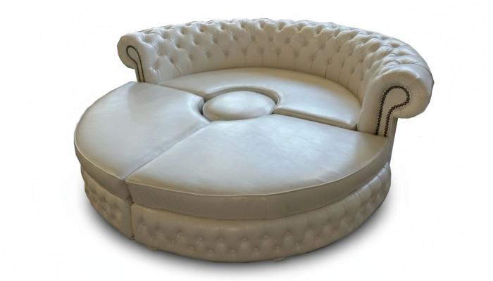 Chesterfield SOFA ROND Canapé d'angle Royal Canapé design demi-circulaire en cuir