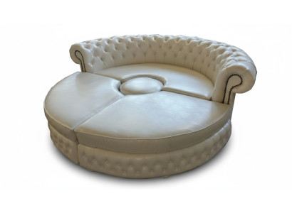 Chesterfield SOFA ROND Canapé d'angle Royal Canapé design demi-circulaire en cuir