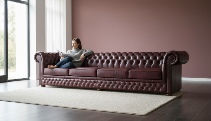 Chesterfield Sofa 8 places XXL Tapisserie Canapés Design Canapés Suite Sofa neuf