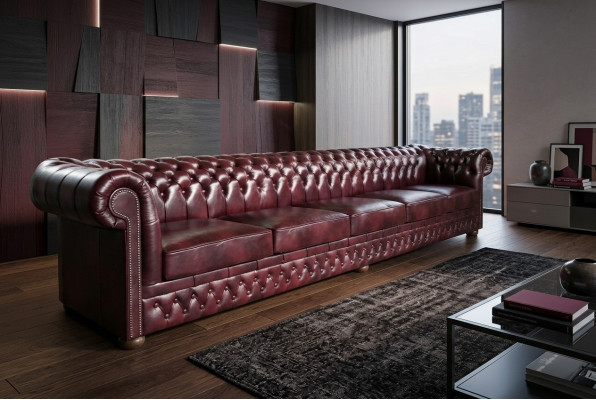 Chesterfield Sofa 8 places XXL Tapisserie Canapés Design Canapés Suite Sofa neuf