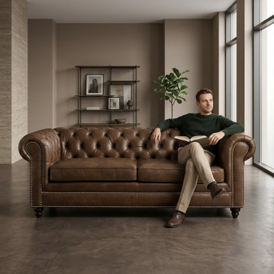 Canapé Chesterfield 3 PLACES Designer Aménagement Canapé Ensemble SL Sofa 8 Neuf