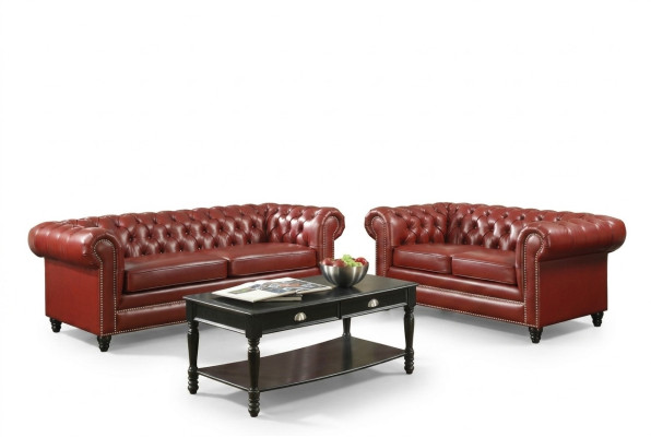 Canapé Chesterfield marron 3+2 places Tissus de qualité Designer Canapés Canapés Suite