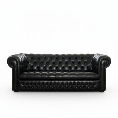 Canapé Chesterfield noir 3+1 places Ensemble de canapés design