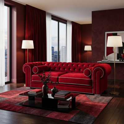 Canapé Chesterfield 3 PLACES Designer de canapés tapis garniture SL Sofa 21