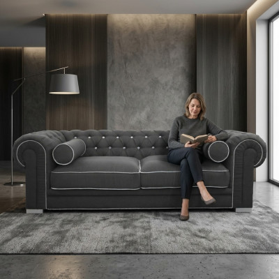 Canapé Chesterfield 3 places tapissé designer canapés ensemble SL Sofa 22