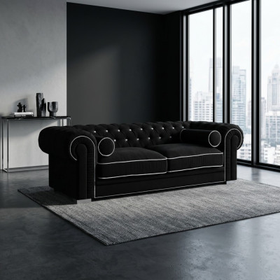 Canapé Chesterfield 3 places designer en tissu, garniture de canapé sofa SL 23.