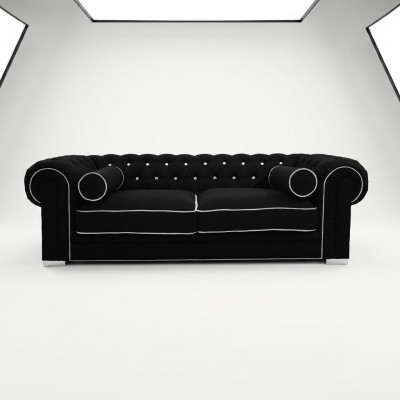 Canapé Chesterfield 3 places designer en tissu, garniture de canapé sofa SL 23.