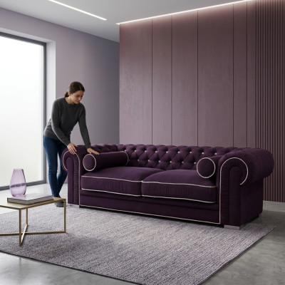 Chesterfield Canapé 3 PLACES Rembourré Designer Canapés Sofas Ensemble SL Canapé 27