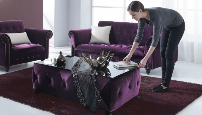 Canapé Chesterfield 3 PLACES Tissu Canapé Designer Canapés Ensemble SL Sofa 36