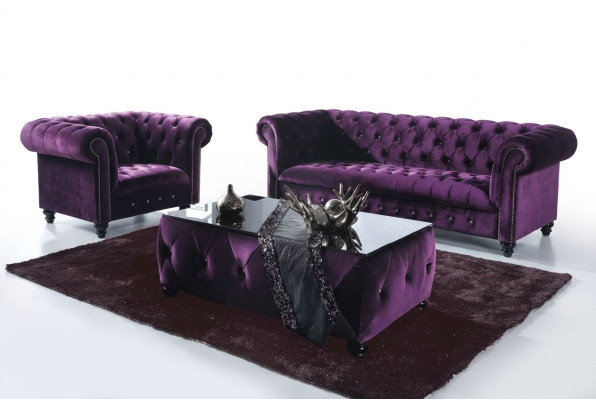Canapé Chesterfield 3 PLACES Tissu Canapé Designer Canapés Ensemble SL Sofa 36