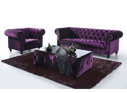 Canapé Chesterfield 3 PLACES Tissu Canapé Designer Canapés Ensemble SL Sofa 36