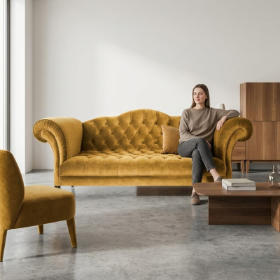 Canapé Chesterfield 3 places Designers de canapé en tissu ensemble canapé SL Sofa 44